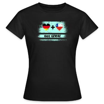 Deutschland und Chile 100% Genial / Geschenk - Frauen T-Shirt - Schwarz - Vorne - AI Model Female 172 dark (172cm)