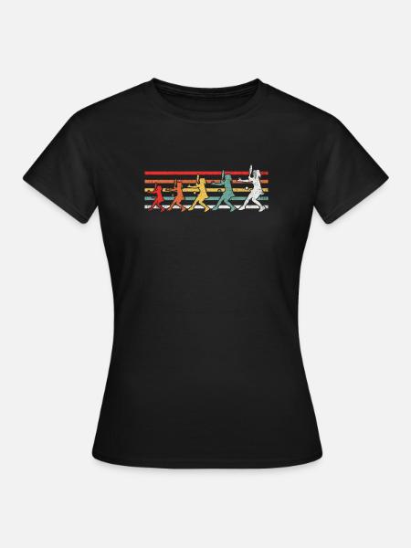 Tennisspielerin Tennisspieler Retro - Frauen T-Shirt - Schwarz