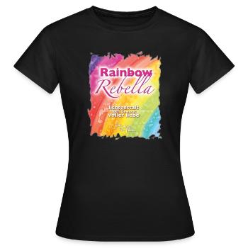 Rainbow Rebella - Sonja Ariel von Staden - Frauen T-Shirt - Schwarz - Vorne - AI Model Female 172 dark (172cm)