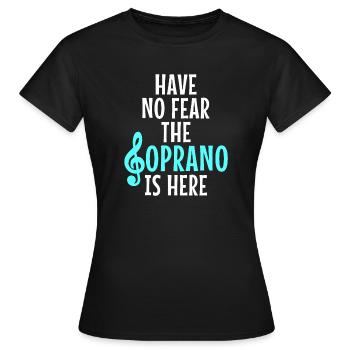 Sopran Chor Gesang - Frauen T-Shirt - Schwarz - Vorne - AI Model Female 172 dark (172cm)