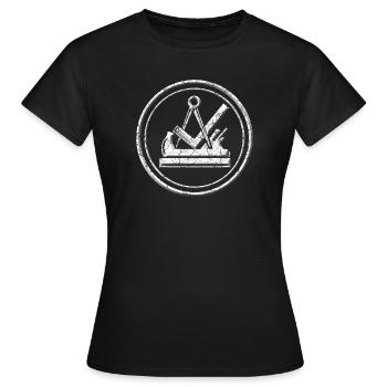 Menuisiers Charpentiers Armoiries de corporation - en relief-pierre - T-shirt Femme - noir - Devant - AI Model Female 172 dark (172cm)