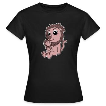 Lion famille - Lion avec bébé - Lion - T-shirt Femme - noir - Devant - AI Model Female 172 dark (172cm)