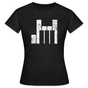 Klavier Pianist - Frauen T-Shirt - Schwarz - Vorne - AI Model Female 172 dark (172cm)