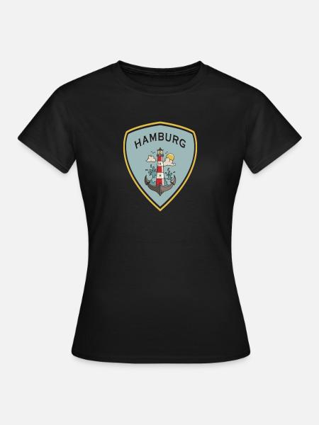 Hamburg Wappen Design - Frauen T-Shirt - Schwarz