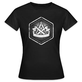 Signes de corporation Charpentier Hexagone dans le look used - T-shirt Femme - noir - Devant - AI Model Female 172 dark (172cm)