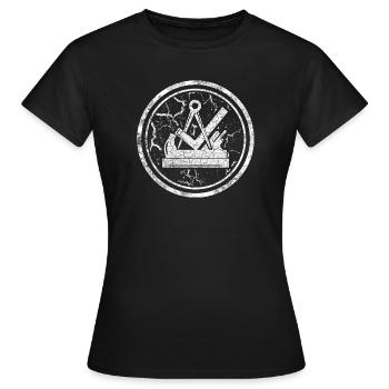 Zunftzeichen Tischler Schreiner Rund im used Look - Frauen T-Shirt - Schwarz - Vorne - AI Model Female 172 dark (172cm)