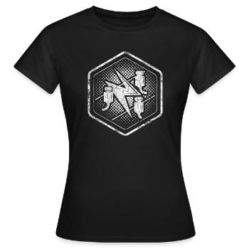 Signes de corporation Électricien Hexagone dans le look used - T-shirt Femme - noir - Devant - AI Model Female 172 dark (172cm)