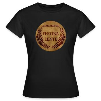 Festina Lente - T-shirt Femme - noir - Devant - AI Model Female 172 dark (172cm)