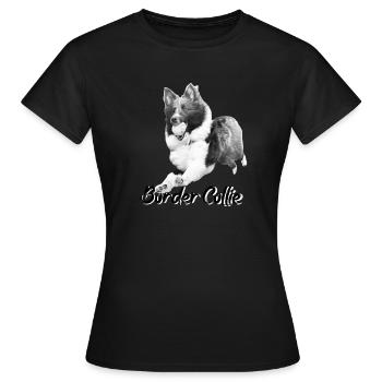 Sheltie Border Collie Hunde Collie Rassehund - Frauen T-Shirt - Schwarz - Vorne - AI Model Female 172 dark (172cm)