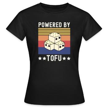 Tofu Végétaliens Végétaliens - T-shirt Femme - noir - Devant - AI Model Female 172 dark (172cm)
