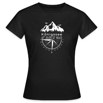 Königssee - Frauen T-Shirt - Schwarz - Vorne - AI Model Female 172 dark (172cm)