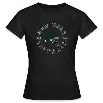 New York Football Retro Helmet - Frauen T-Shirt - Schwarz - Vorne - AI Model Female 172 dark (172cm)