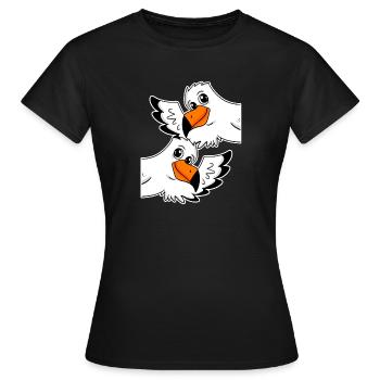 Mouettes Mouettes - T-shirt Femme - noir - Devant - AI Model Female 172 dark (172cm)