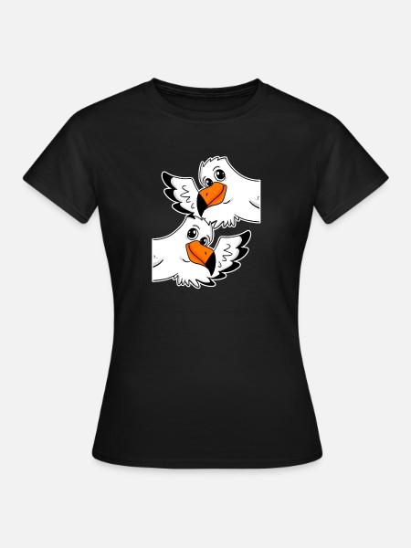 Möwe Möwen - Frauen T-Shirt - Schwarz