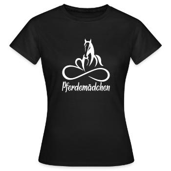 Pferdemädchen Unendlichkeit Logo - Frauen T-Shirt - Schwarz - Vorne - AI Model Female 172 dark (172cm)