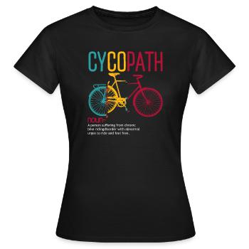 Cyclopathe : Œuvres d’art de vélo en free-ride - T-shirt Femme - noir - Devant - AI Model Female 172 dark (172cm)