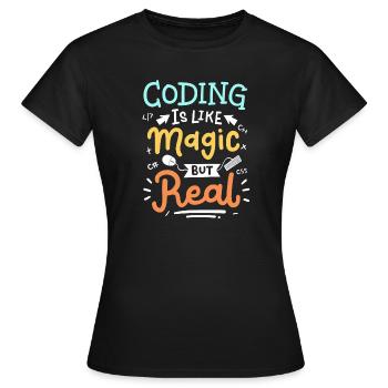 Codierung Programmierung - Frauen T-Shirt - Schwarz - Vorne - AI Model Female 172 dark (172cm)