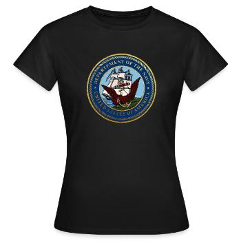 NAVY USA DEBARQUEMENT NORMANDIE Louis RUNEMBERG © - T-shirt Femme - noir - Devant - AI Model Female 172 dark (172cm)