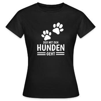 Hund und Herrchen Sprüche - Frauen T-Shirt - Schwarz - Vorne - AI Model Female 172 dark (172cm)