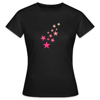 Stern Sternchen Muster Sternenhimmel - Frauen T-Shirt - Schwarz - Vorne - AI Model Female 172 dark (172cm)
