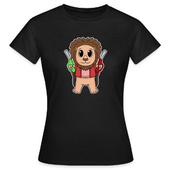 Préposé à la station-service Löwe - T-shirt Femme - noir - Devant - AI Model Female 172 dark (172cm)