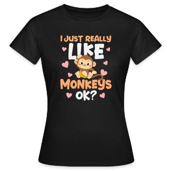 Monkey Monkeys - Women's T-Shirt - black - Front - AI Model Female 172 dark (172cm)