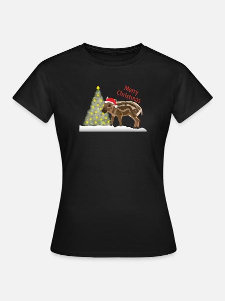 Fröhliche Weihnachten, Freddy Frischling - Frauen T-Shirt - Schwarz
