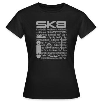SK8 Schlittschuh - Frauen T-Shirt - Schwarz - Vorne - AI Model Female 172 dark (172cm)