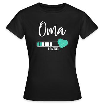 Oma Loading Herz Enkel Junge Werdende Großmutter - Frauen T-Shirt - Schwarz - Vorne - AI Model Female 172 dark (172cm)