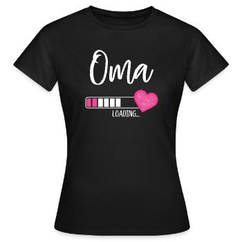 Oma Loading Herz Enkelin Mädchen Werdende Oma - Frauen T-Shirt - Schwarz - Vorne - AI Model Female 172 dark (172cm)