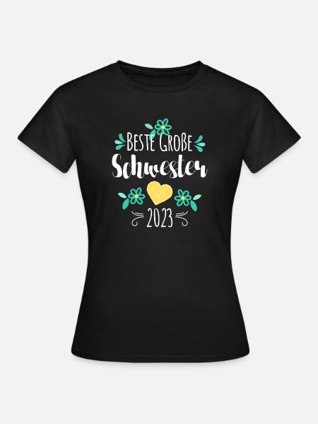 Beste Große Schwester 2023 - Frauen T-Shirt - Schwarz