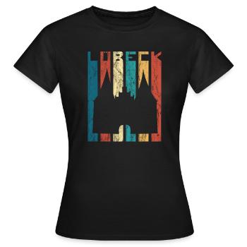 Lübeck Holstentor Retro Vintage Luebeck Cadeau - T-shirt Femme - noir - Devant - AI Model Female 172 dark (172cm)