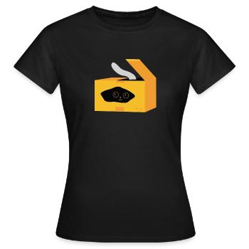 Katt and packaging design - Women's T-Shirt - black - Front - AI Model Female 172 dark (172cm)