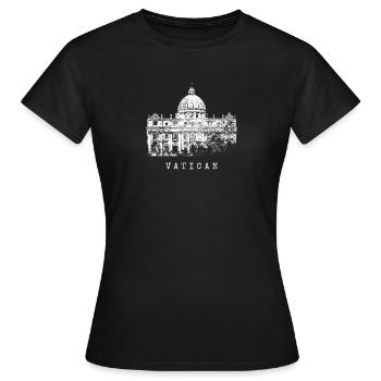 Vatican Basilique Saint-Pierre Vintage Cité du Vatican Vatican Rome - T-shirt Femme - noir - Devant - AI Model Female 172 dark (172cm)