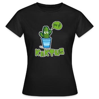 Lustige Kaktus - Frauen T-Shirt - Schwarz - Vorne - AI Model Female 172 dark (172cm)