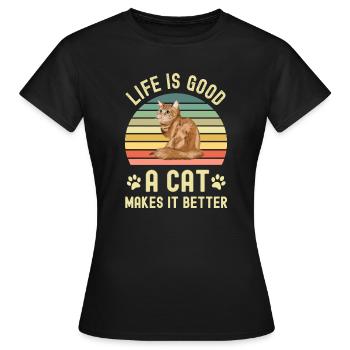 Chats Chats - T-shirt Femme - noir - Devant - AI Model Female 172 dark (172cm)
