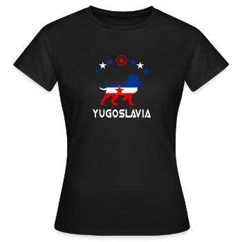 Motif lion de Yougoslavie - T-shirt Femme - noir - Devant - AI Model Female 172 dark (172cm)
