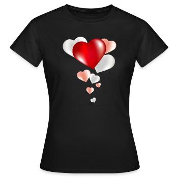 pot-pourri ballon lumineux du cœur - T-shirt Femme - noir - Devant - AI Model Female 172 dark (172cm)