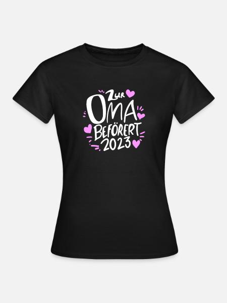 Oma 2023 - Werdende Oma - Frauen T-Shirt - Schwarz