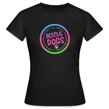Rettungshund Suchhund Diensthund Pfote - Frauen T-Shirt - Schwarz - Vorne - AI Model Female 172 dark (172cm)