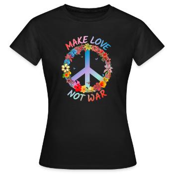 Faites l’amour pas la guerre - T-shirt Femme - noir - Devant - AI Model Female 172 dark (172cm)