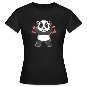 Panda Dumbbell Dumbbells Fitness Gym - Women's T-Shirt - black - Front - AI Model Female 172 dark (172cm)