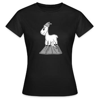 Bock auf Berge - Chèvre Chèvre - T-shirt Femme - noir - Devant - AI Model Female 172 dark (172cm)