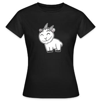 Ziegenbock Bock - Frauen T-Shirt - Schwarz - Vorne - AI Model Female 172 dark (172cm)
