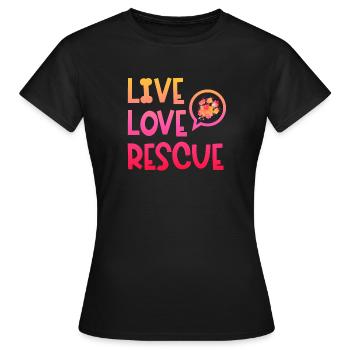 Rettungshund Suchhund Diensthund Pfote - Frauen T-Shirt - Schwarz - Vorne - AI Model Female 172 dark (172cm)