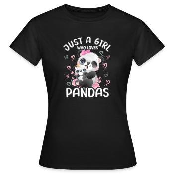 Panda Baby Foul Just A Girl Who Loves Pandas - Women's T-Shirt - black - Front - AI Model Female 172 dark (172cm)