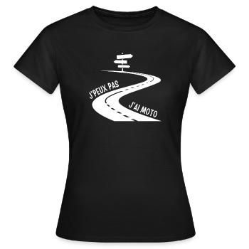 moto, moto sport, moto humour - T-shirt Femme - noir - Devant - AI Model Female 172 dark (172cm)