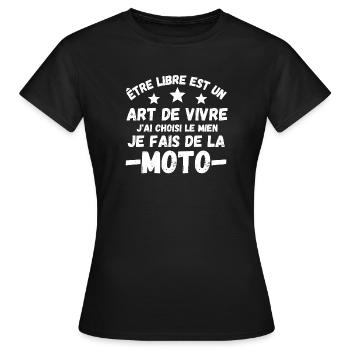 moto, moto sport, moto humour - T-shirt Femme - noir - Devant - AI Model Female 172 dark (172cm)