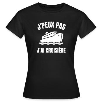 croisière, faire une croisière - T-shirt Femme - noir - Devant - AI Model Female 172 dark (172cm)