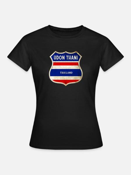 Udon Thani Thailand Wappen Flaggen Design - Frauen T-Shirt - Schwarz